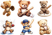 Teddy Bear Playing Baseball Clipart, an Illustration by Designking (Thumbnail 2 of 5)