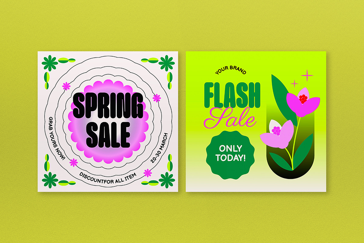 Pink Y2K Spring Sale Banner, an UI Kit Template by graphicook (Photo 5 of 6)
