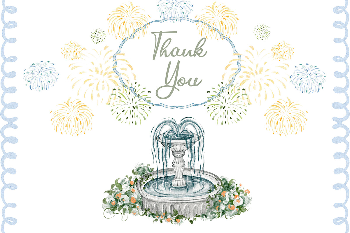 Watercolor Villa Wedding Clipart Set, an Object Illustration by LenArt (Photo 14 of 14)