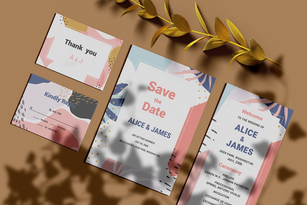 Wedding Invitation Suite Mockup, a Product Mockup by simuradi (Photo 5 of 9)