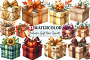 Watercolor Autumn Gift Box Clipart, an Illustration by Rose Art (Thumbnail 1 of 7)
