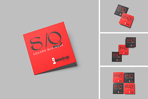 Square Business Card Mockup, a Print Template by seramoe