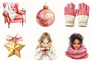Watercolor Winter Blush Clipart, an Illustration by OK Design (Thumbnail 4 of 5)