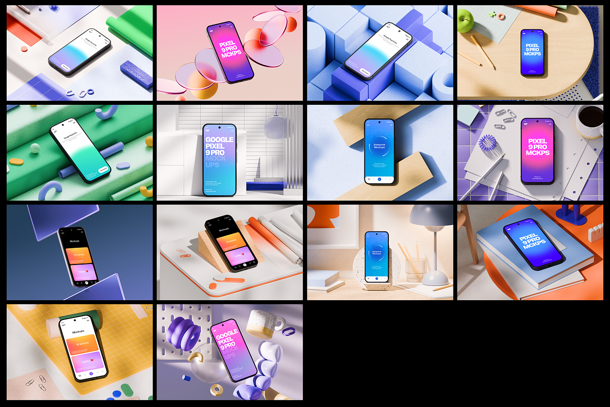 Google Pixel 9 Pro mockups, an Android Mockup by Wannathis.one (Photo 2 of 10)