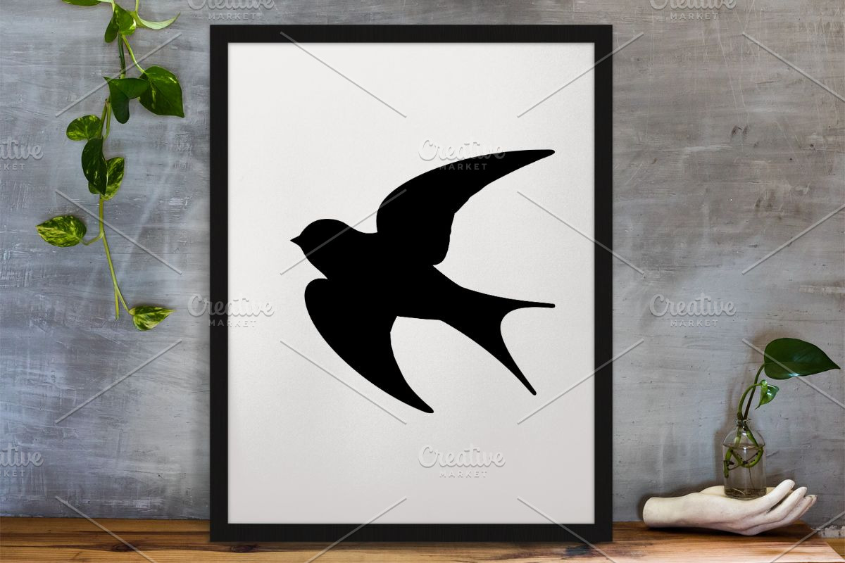 Swallow Silhouette SVG, an Animal Illustration by newminddesign (Photo 3 of 3)