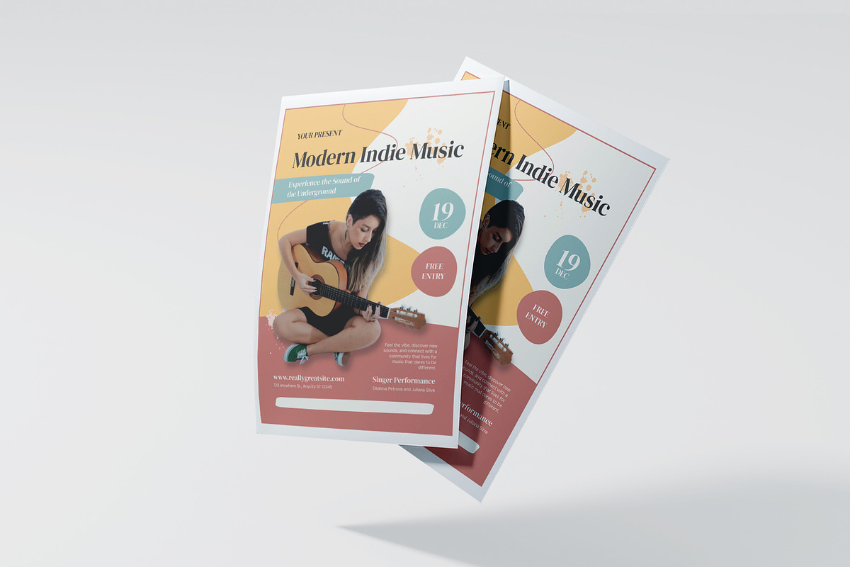 Bold Acoustic Indie Concert Poster, a Flyer Template by Artnivora.Std