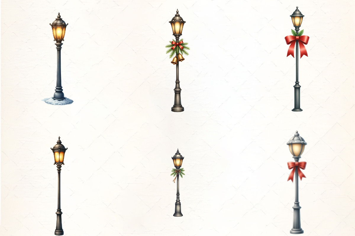Snowy Lamp Post Clipart, an Illustration by CrexoraLab (Photo 3 of 5)