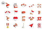 Indonesian Independence Day 3D Icon, an Object 3D Model by SLAB! Design (Thumbnail 4 of 4)