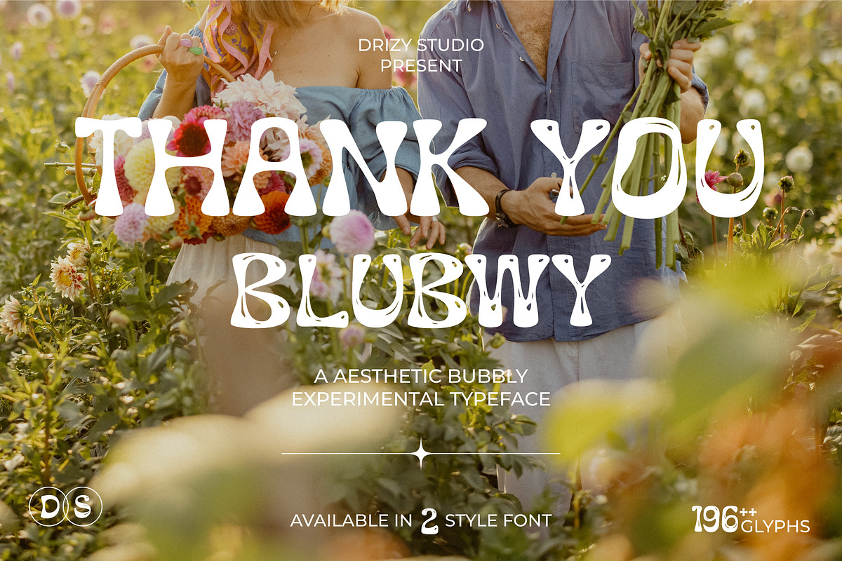 Aesthetic Bubbly Experimental Font, a Sans Serif Font by Drizy (Photo 10 of 10)