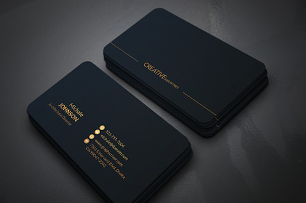 Gold Black Business Cards, a Business Card Template by Genereux Art