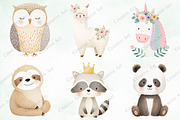 Boho Animal Portraits Watercolor Png, an Illustration by Creative Art (Thumbnail 6 of 10)