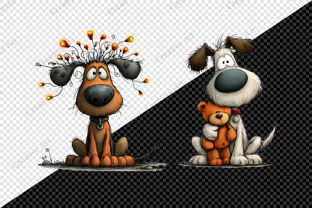 Whimsical Dogs Clipart Bundle, an Illustration by Creative Art (Photo 9 of 10)