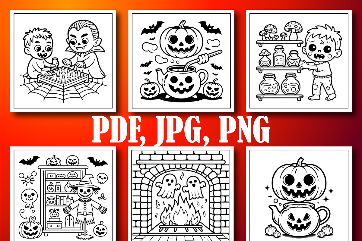 Cozy Halloween Coloring Book for Kid, a Seasonal Illustration by Design Home (Photo 3 of 5)