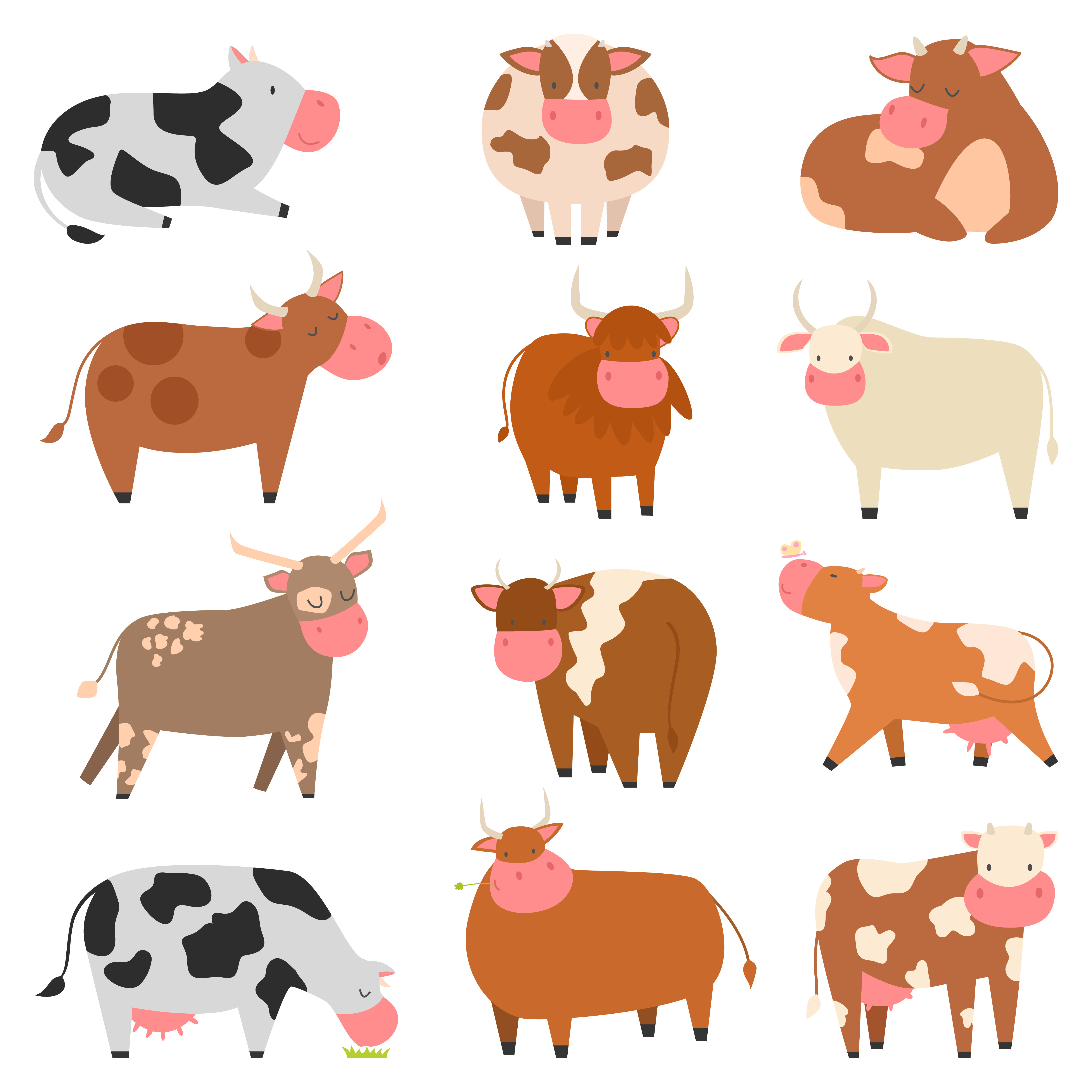 Milk cow bull vector, an Animal Illustration by RocketArt