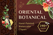 Oriental Botanical Watercolor Set, a Decorative Illustration by AnitaPol (Thumbnail 1 of 15)