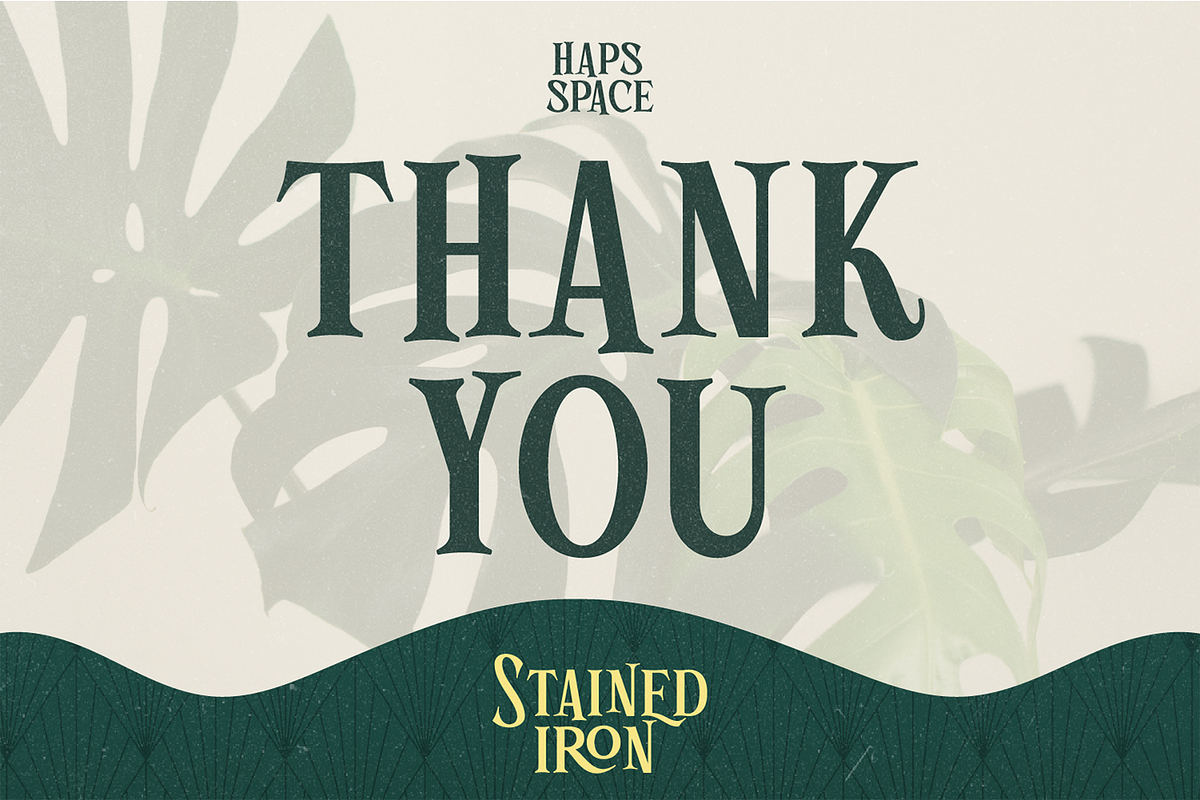 Stained Iron Playful Serif, a Serif Font by Haps Space (Photo 12 of 12)