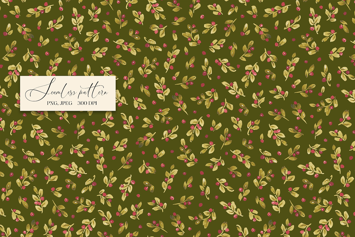 Christmas mistletoe pattern, a Pattern Graphic by SirenaArt (Photo 5 of 12)