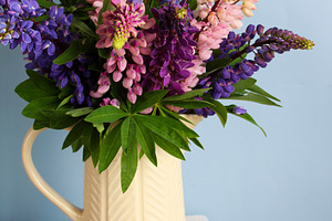 A bouquet of lupines.