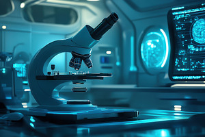 Futuristic laboratory features advan, a Photo by Iftikhar Alam