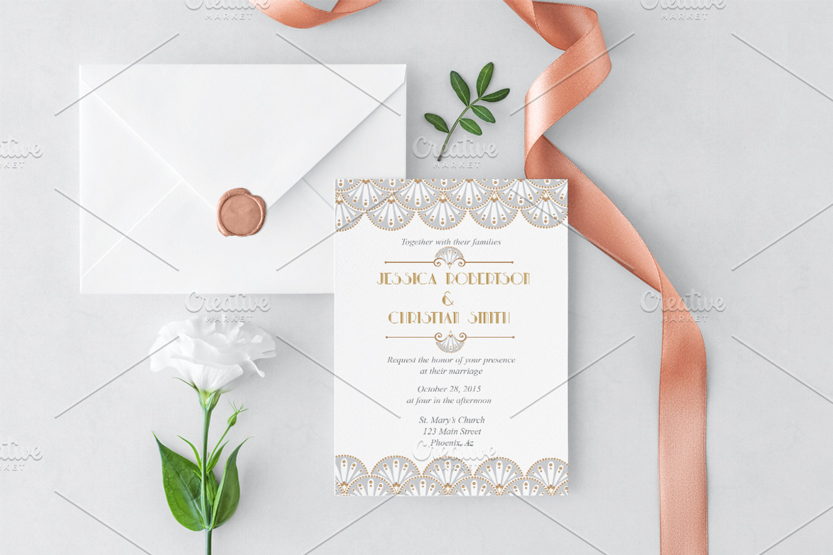 Art deco wedding suite, an Invitation Template by annago (Photo 3 of 4)