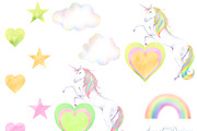 Watercolor rainbow unicorn cliparts, an Illustration by Sweet sweet design (Thumbnail 3 of 4)