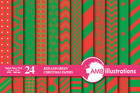 Christmas Green & Red Papers AMB-549 preview 2
