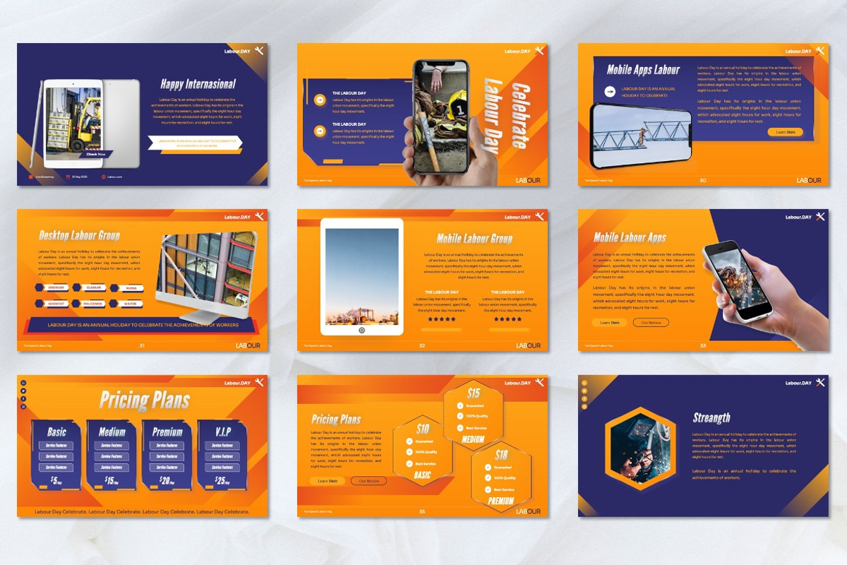 Labour - Labour Day Powerpoint, a Presentation Template by Dhabee (Photo 2 of 8)