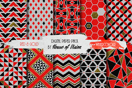 Red Geometric Pack