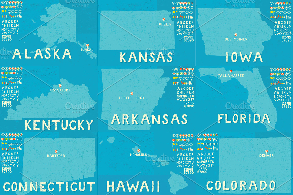 Maps of All 50 United States, a Person Illustration by retrorocket (Photo 6 of 8)