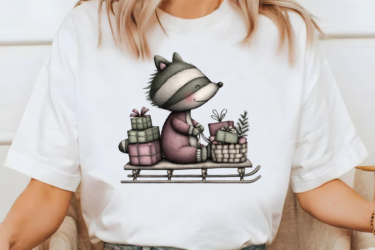 Funny Christmas Racoon Clipart, an Illustration by Libby Wishes (Photo 4 of 7)