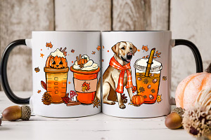 Autumn Coffee Mug With Labrador Dog