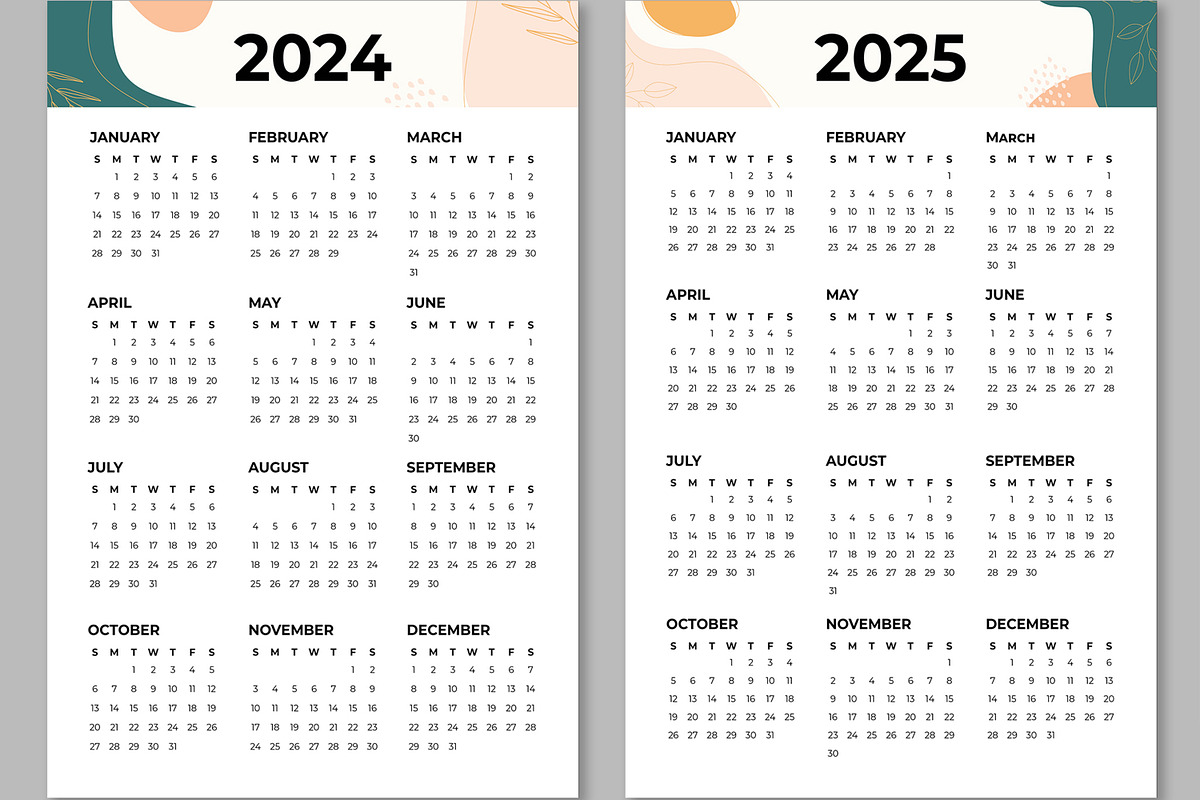 Wall Calendar 2024 to 2027 Template, a Stationery Template by MightyDesign (Photo 3 of 7)