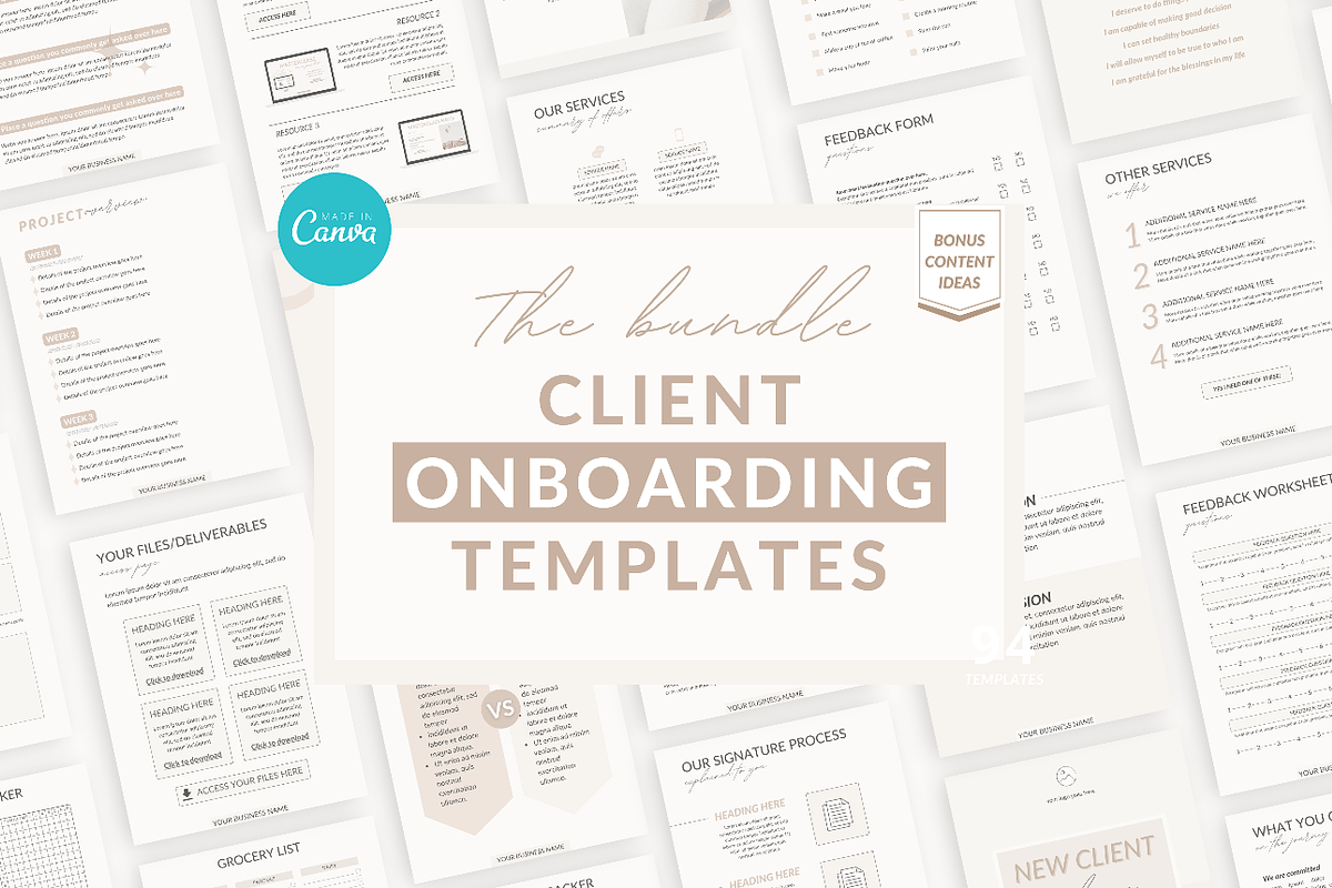 Client onboarding Canva templates, a Templates & Theme by Cate Creates