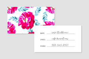 Fluorescent Florals Business Card