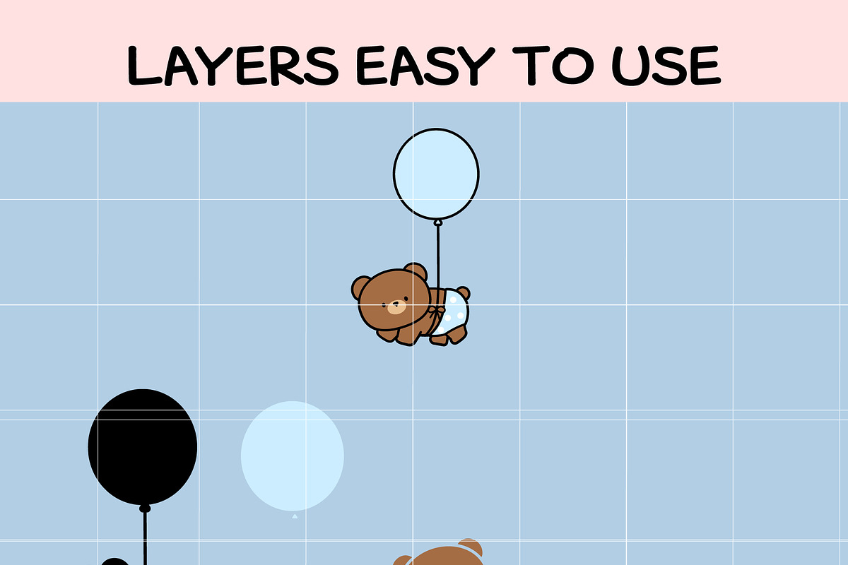 Cute Baby Bear with Balloon SVG, an Illustration by TheHitShop (Photo 2 of 7)