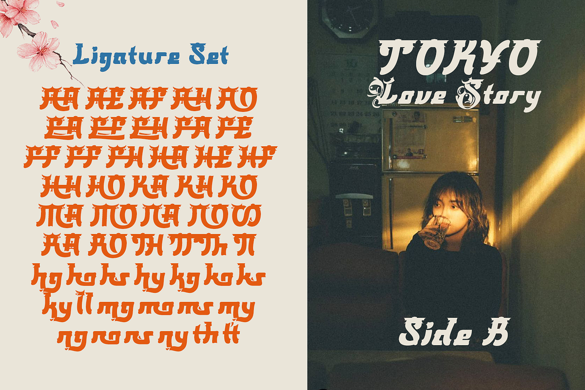 Amitsuya - Oriental Japanese Font, a Blackletter Font by madeDeduk (Photo 9 of 9)