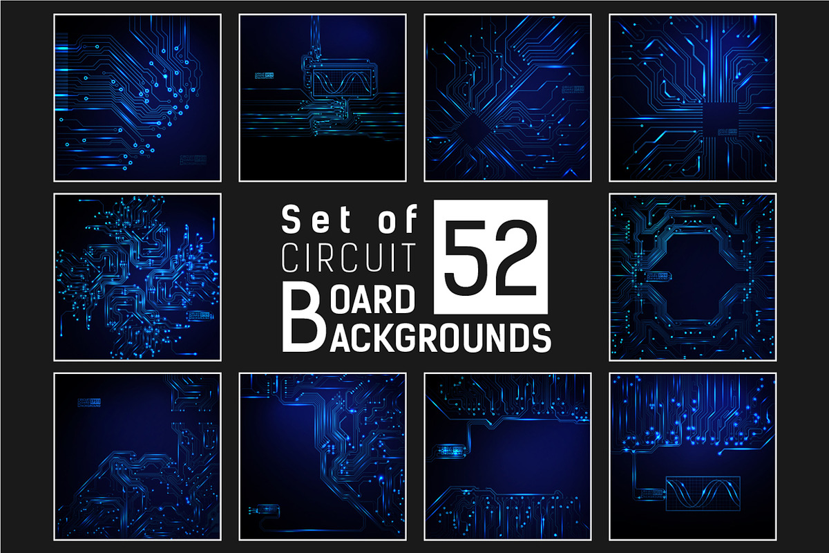 Set of 52 Circuit boards backgrounds, a Background Graphic by frost_newt (Photo 3 of 5)