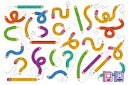 Colorful Curved Pencil Vector Set, an Object Graphic by MISS CHATZ (Thumbnail 2 of 3)