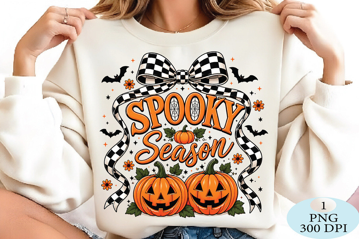 Spooky Season Checkered Bow PNG, a Seasonal Illustration by Daily.Designs (Photo 2 of 5)