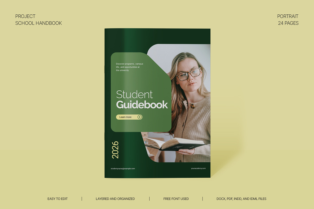 Project School Handbook Template, a Brochure Template by TMint Play (Photo 1 of 8)