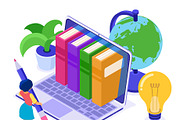 Online distance education from home, an Education Illustration by TAlex (Thumbnail 2 of 6)