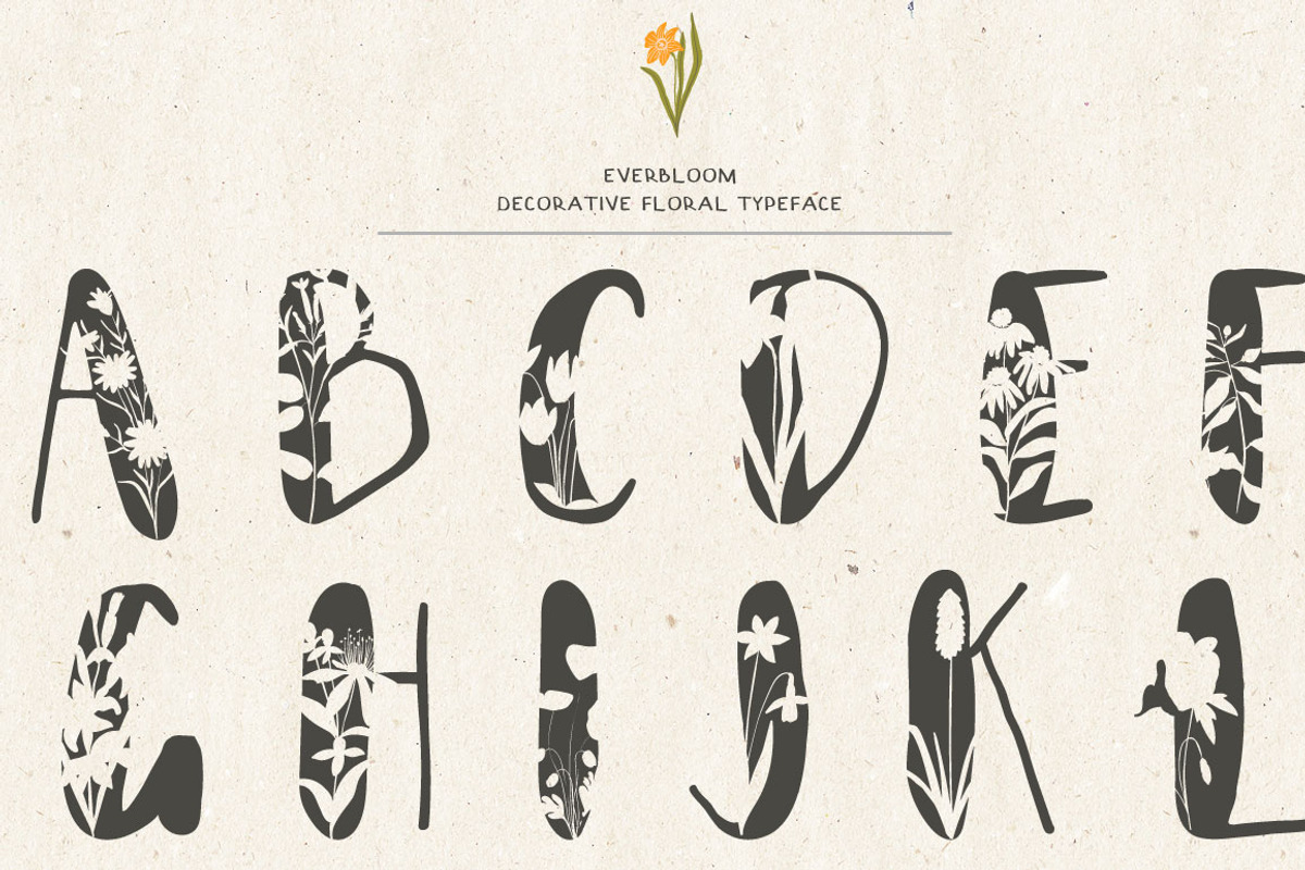 Everbloom - floral typeface preview 3