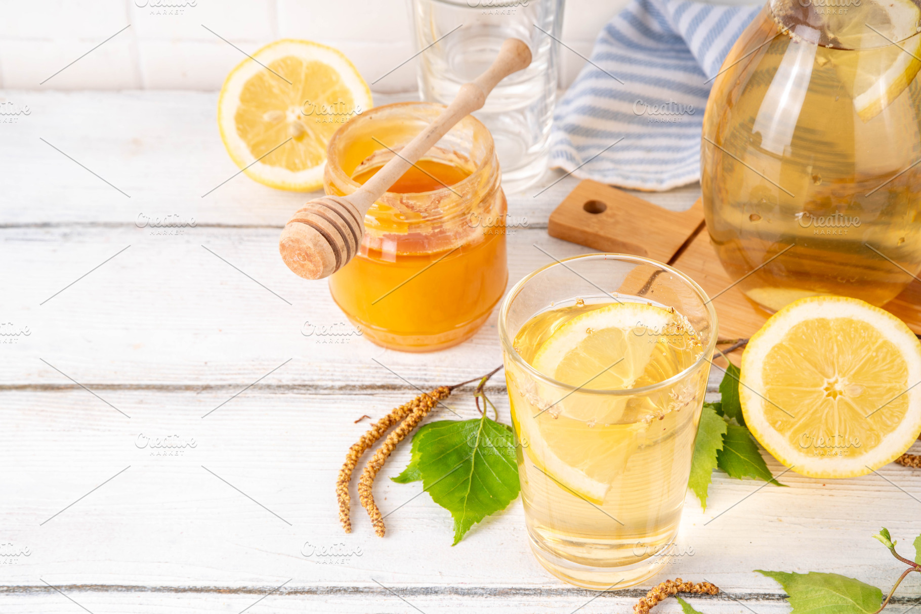 Cold birch tea, birch sap lemonade, a Food & Drink Photo by Rimma