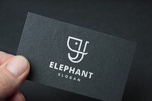 Letter J Elephant Logo