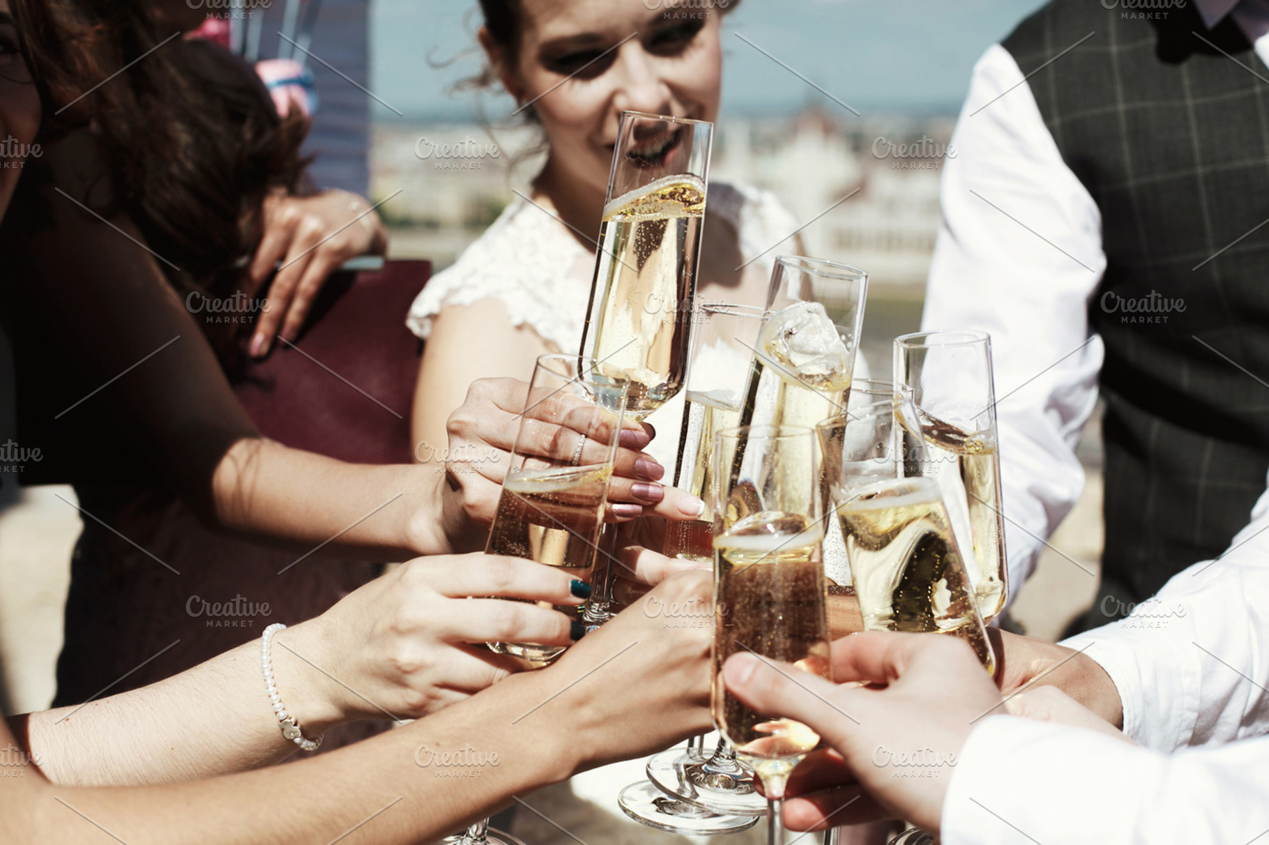 People with glasses of wine, a Person Photo by IvashStudio