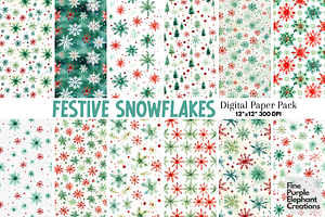 Christmas Watercolor Snowflakes