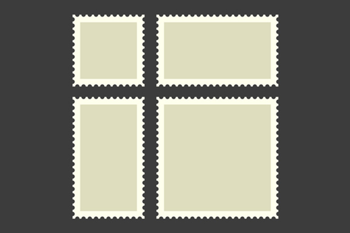 Blank Postage Stamps Set, a Templates & Theme by in8finity