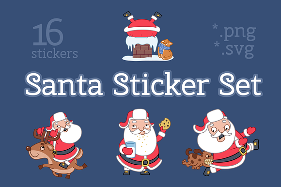 Santa Sticker Set
