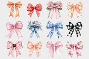 Watercolor Coquette Bow Clipart, a Seasonal Illustration by Design Market (Thumbnail 2 of 5)