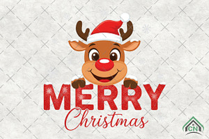 Christmas Reindeer PNG, an Illustration by Craft Nest